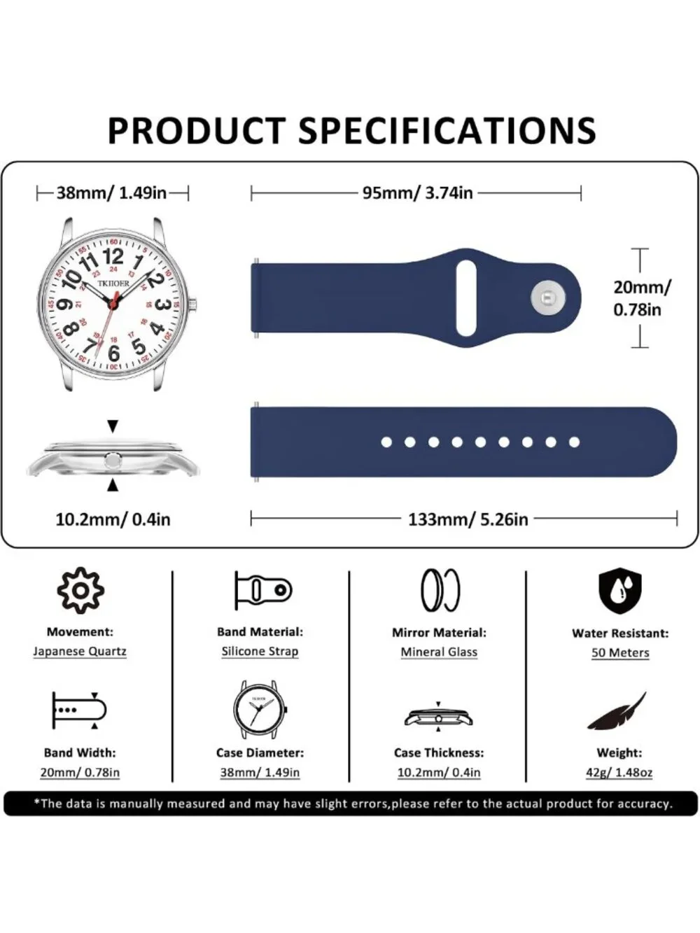 Waterproof Nurse Watch for Medical Professionals, Easy Read Dial, Luminous